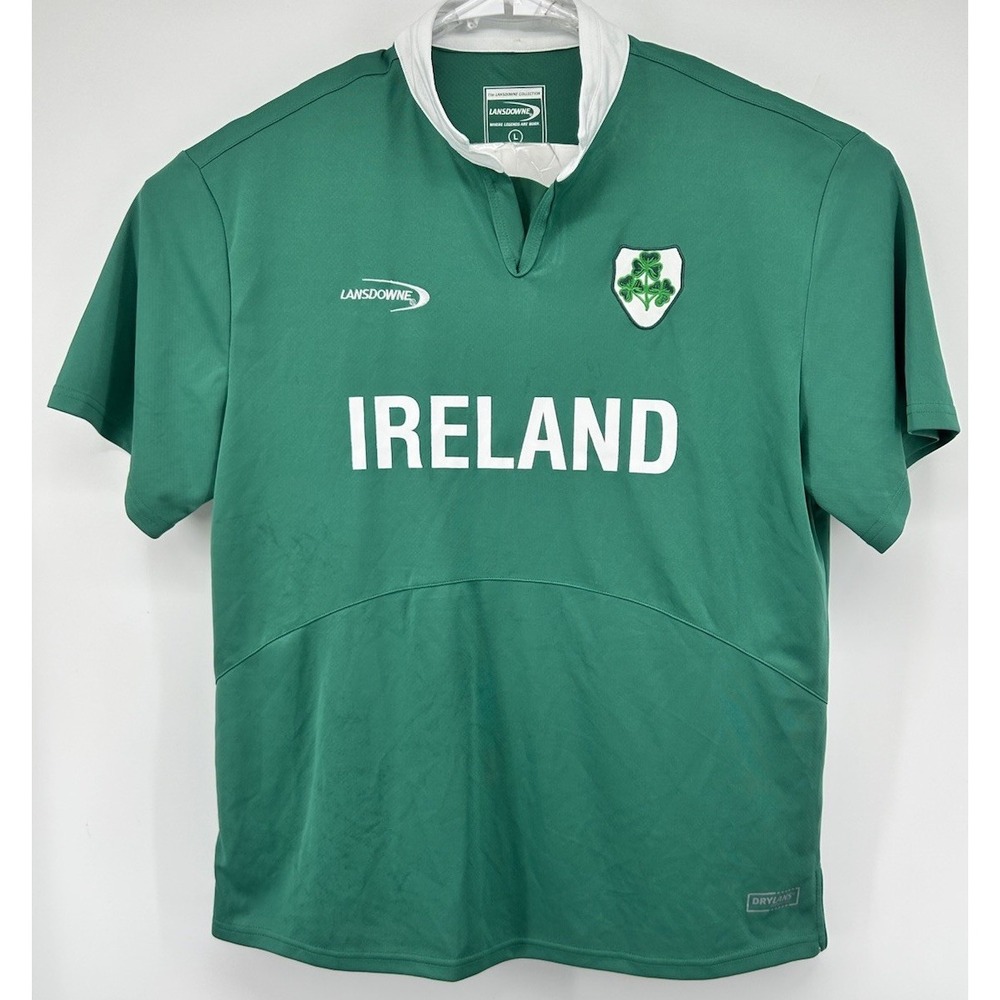 Landsdowne Ireland Shamrock Performance Short Sleeve Rugby Jersey Green Large
